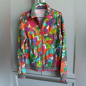 🎨 Trina Turk Recreation Jungle Flowers Muti Jacket, Women’s XL
